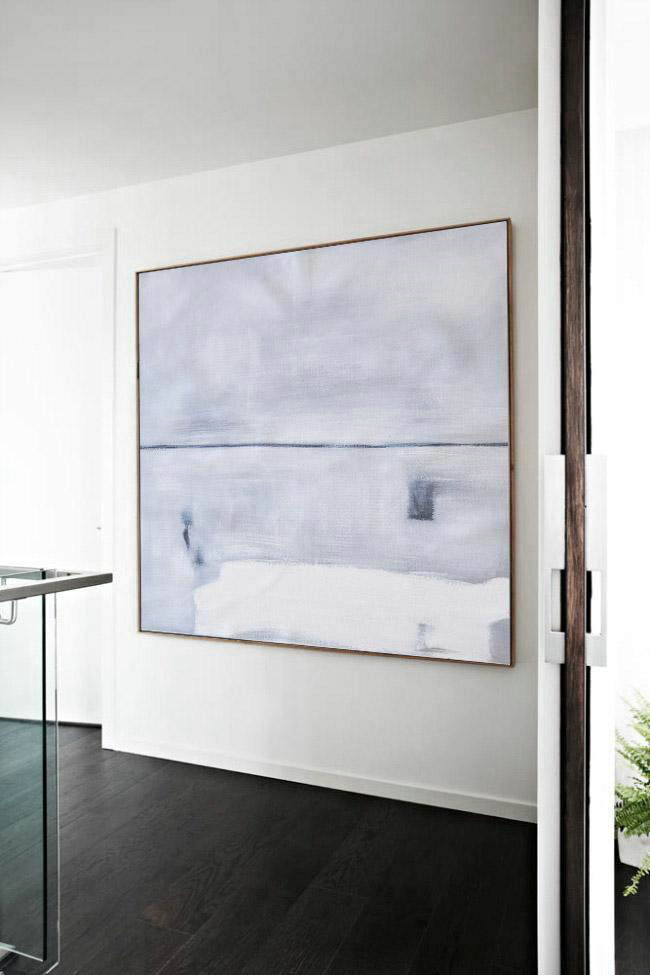 Large Abstract Art Handmade Oil Painting,Oversized Minimalist Painting On Canvas,Xl Large Canvas Art,Grey,White,Balck.etc